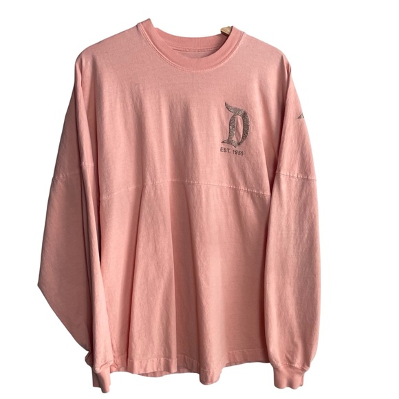 Disney Tops - Disney Disneyland Parks Coral and Gold Glitter Spirit Jersey Long Sleeve